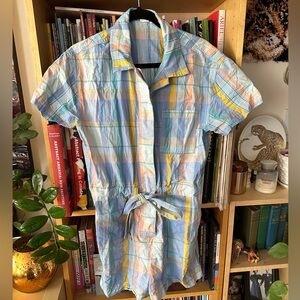 Cotton Pastel Plaid Romper